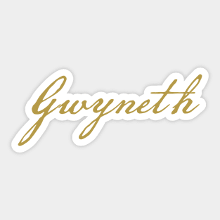 Gwyneth Typography Gold Script Sticker